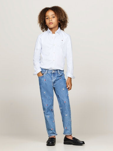 Hemden lange mouw blauw Tommy Hilfiger