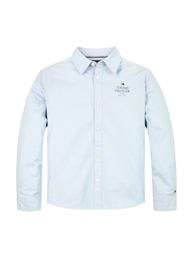 Hemden lange mouw blauw Tommy Hilfiger