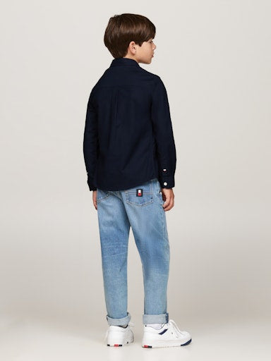 Hemden lange mouw navy Tommy Hilfiger