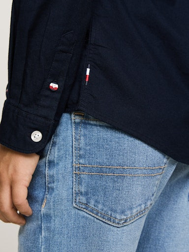 Hemden lange mouw navy Tommy Hilfiger