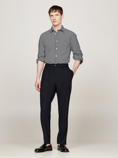 Hemden lange mouw blauw Tommy Hilfiger