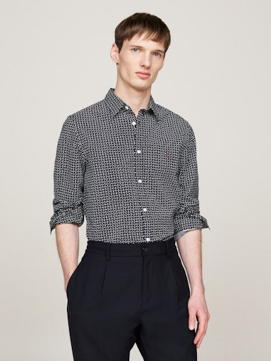 Hemden lange mouw blauw Tommy Hilfiger
