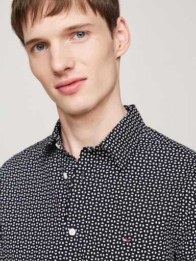 Hemden lange mouw blauw Tommy Hilfiger