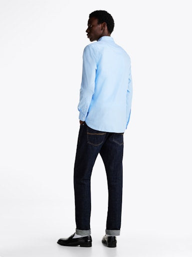 Hemden lange mouw blauw Tommy Hilfiger