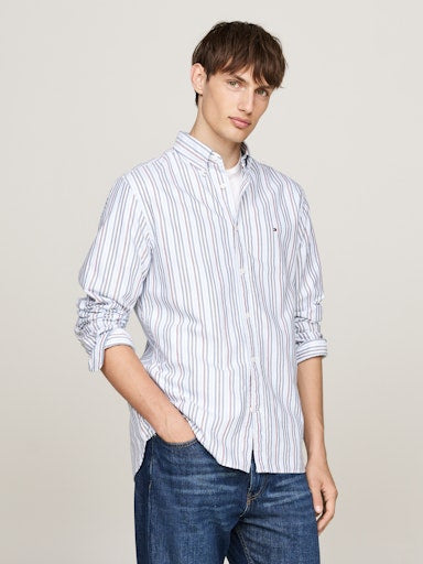 Hemden lange mouw blauw Tommy Hilfiger