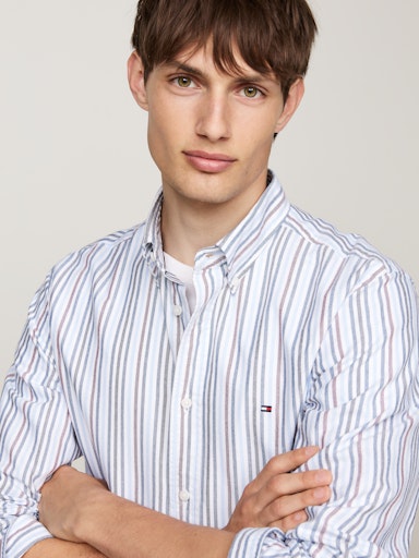 Hemden lange mouw blauw Tommy Hilfiger