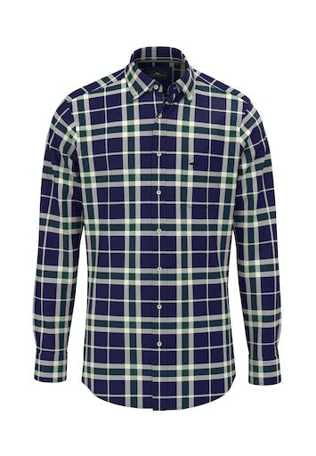 Hemden lange mouw blauw Fynch-Hatton