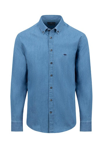 Hemden lange mouw blauw Fynch-Hatton