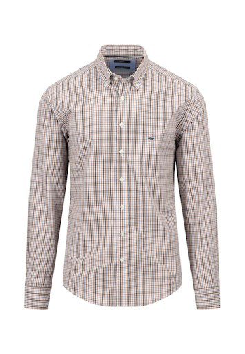 Hemden lange mouw bruin Fynch-Hatton