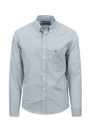 Hemden lange mouw blauw Fynch-Hatton