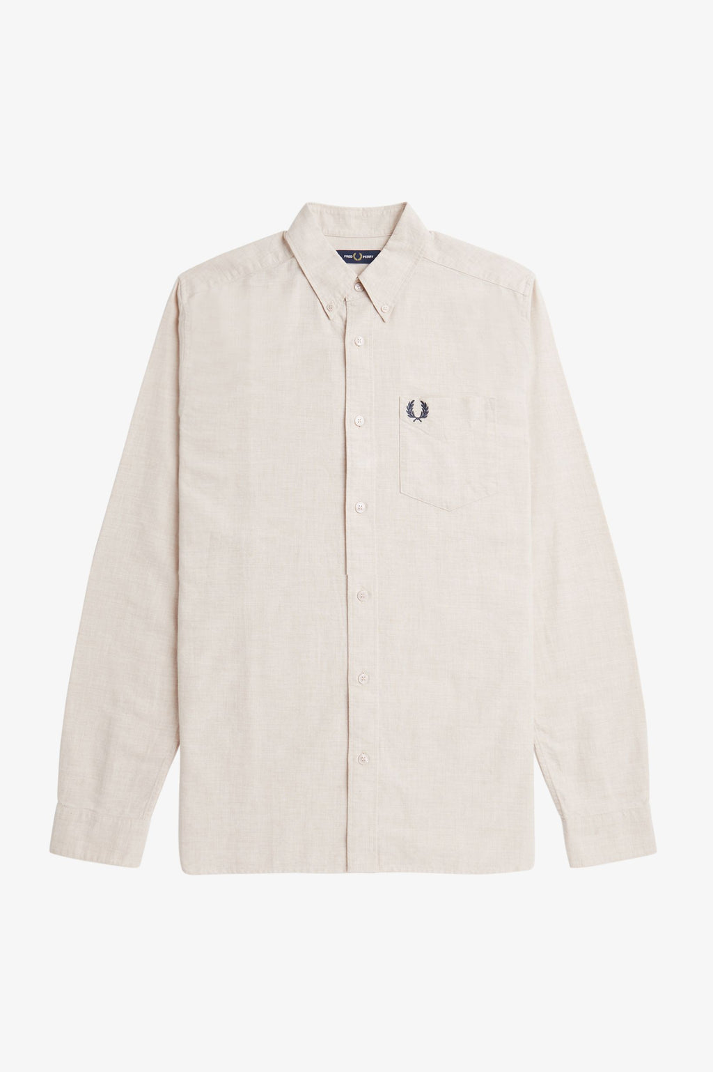 Hemden lange mouw beige Fred Perry