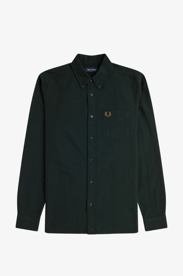 Hemden lange mouw groen Fred Perry