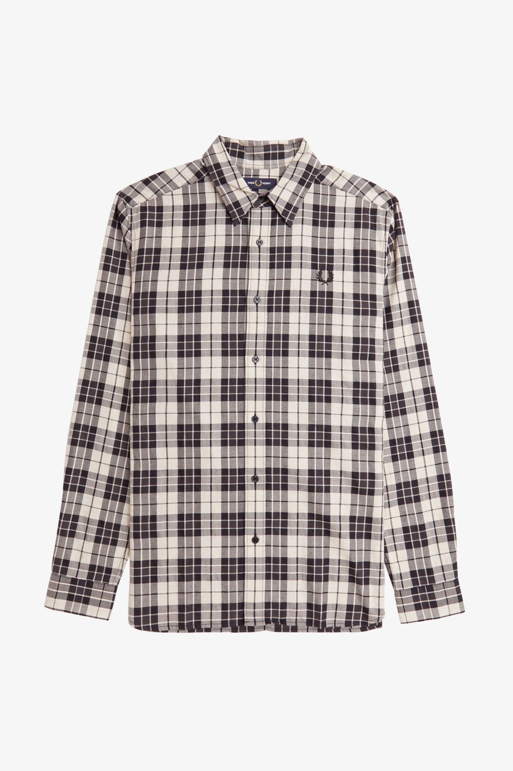 Hemden lange mouw beige Fred Perry