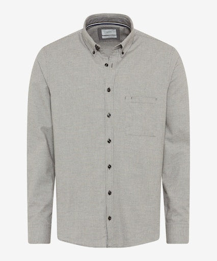 Hemden lange mouw grijs BRAX