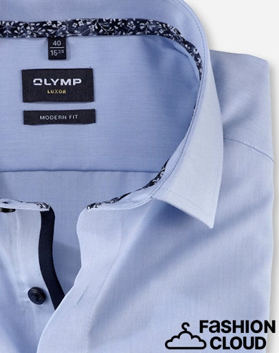 Hemden lange mouw blauw OLYMP