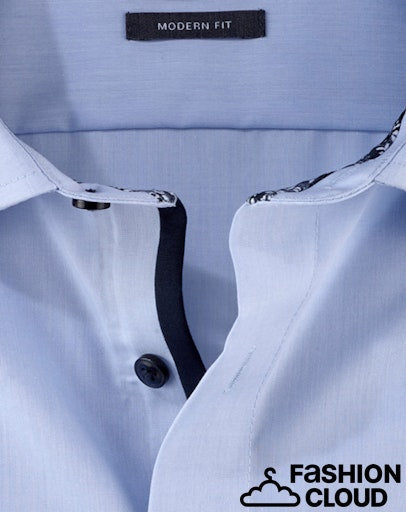 Hemden lange mouw blauw OLYMP