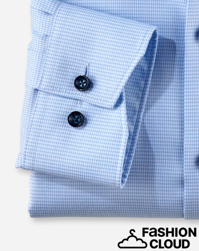 Hemden lange mouw blauw OLYMP