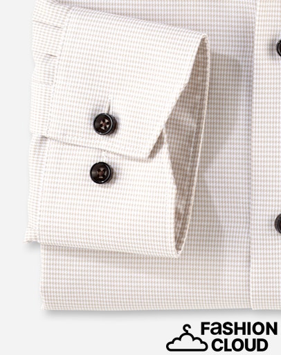 Hemden lange mouw beige OLYMP