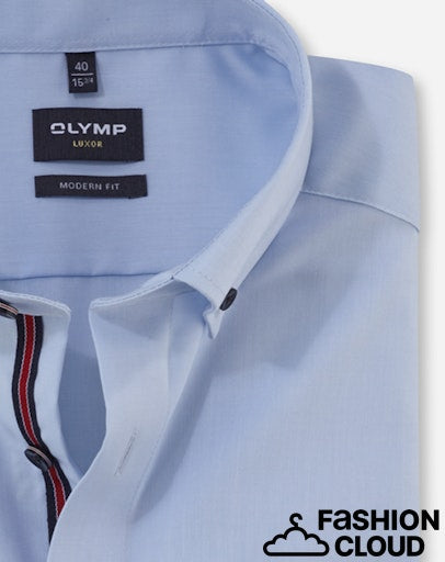 Hemden lange mouw blauw OLYMP