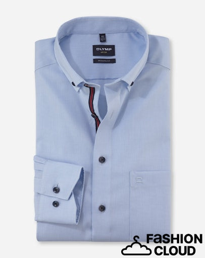 Hemden lange mouw blauw OLYMP