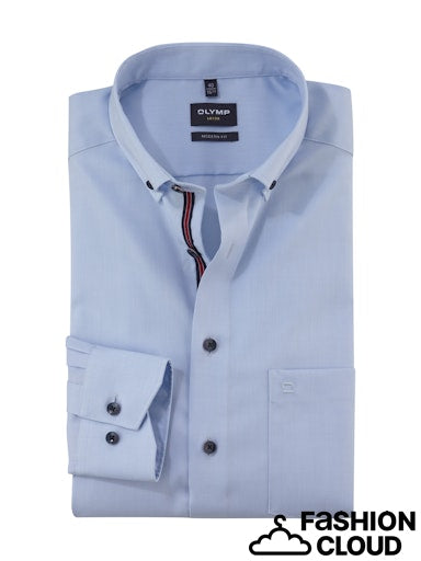 Hemden lange mouw blauw OLYMP