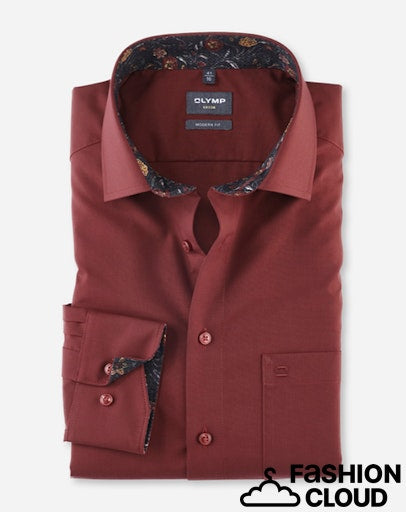 Hemden lange mouw rood OLYMP