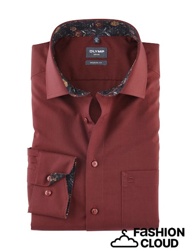Hemden lange mouw rood OLYMP