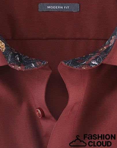 Hemden lange mouw rood OLYMP