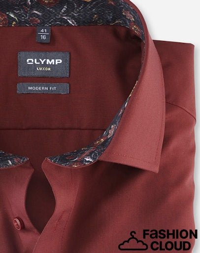 Hemden lange mouw rood OLYMP