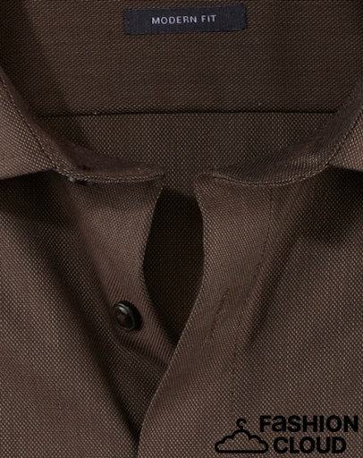 Hemden lange mouw bruin OLYMP