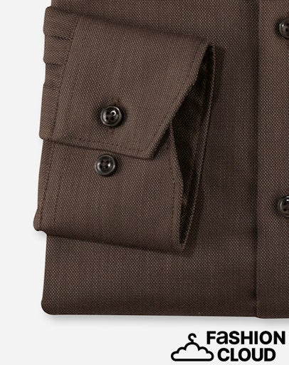 Hemden lange mouw bruin OLYMP