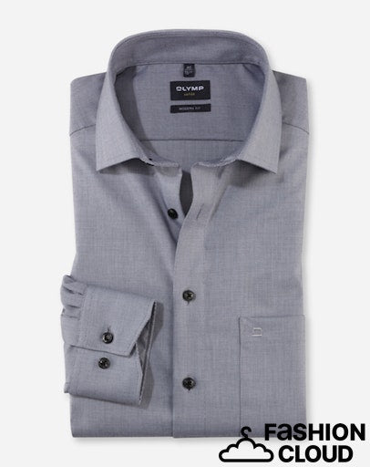 Hemden lange mouw grijs OLYMP