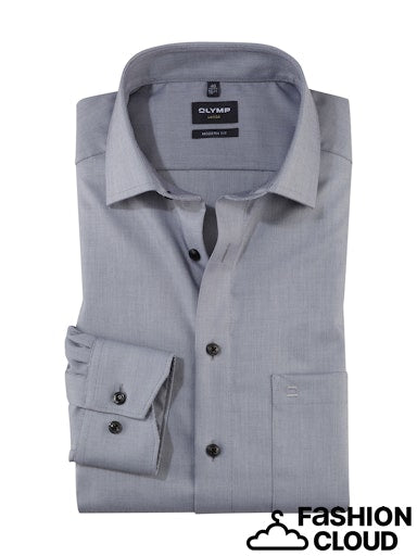 Hemden lange mouw grijs OLYMP