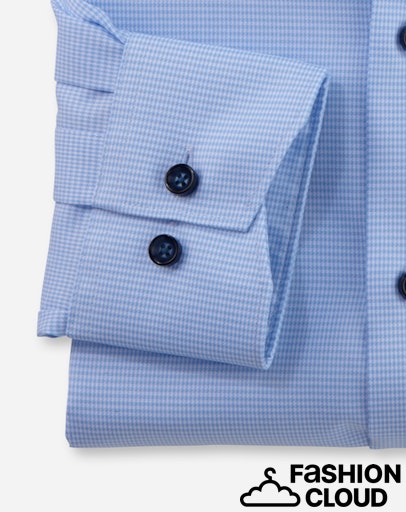 Hemden lange mouw blauw OLYMP