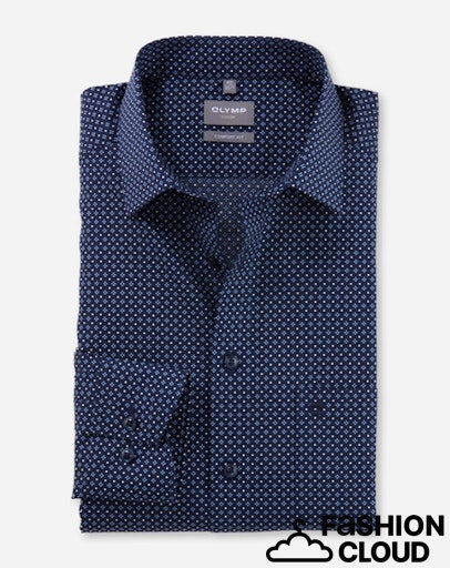 Hemden lange mouw navy OLYMP