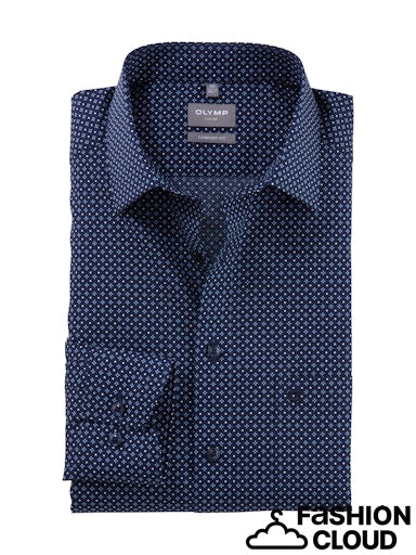 Hemden lange mouw navy OLYMP