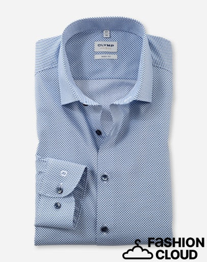 Hemden lange mouw blauw OLYMP