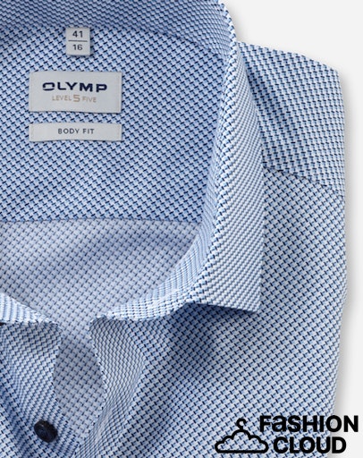 Hemden lange mouw blauw OLYMP