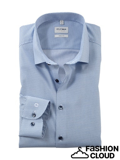 Hemden lange mouw blauw OLYMP