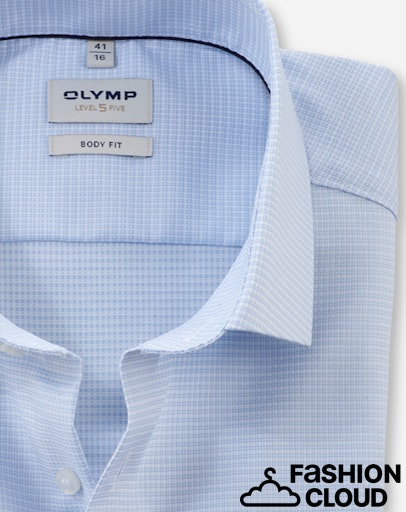 Hemden lange mouw blauw OLYMP
