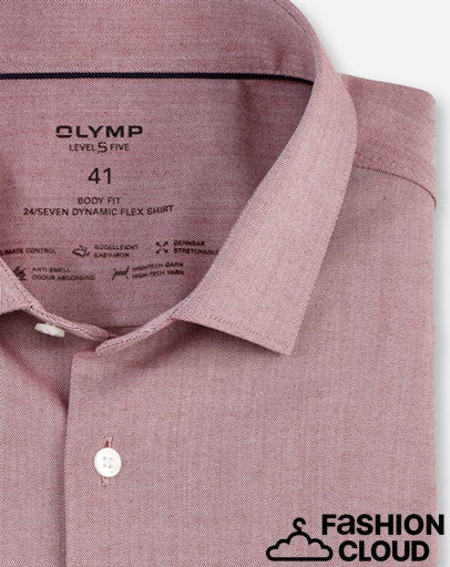 Hemden lange mouw rood OLYMP