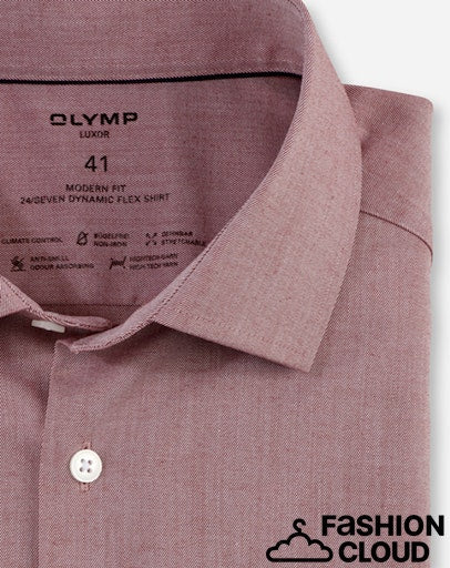 Hemden lange mouw rood OLYMP