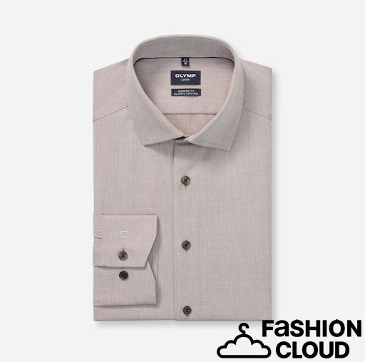 Hemden lange mouw bruin OLYMP