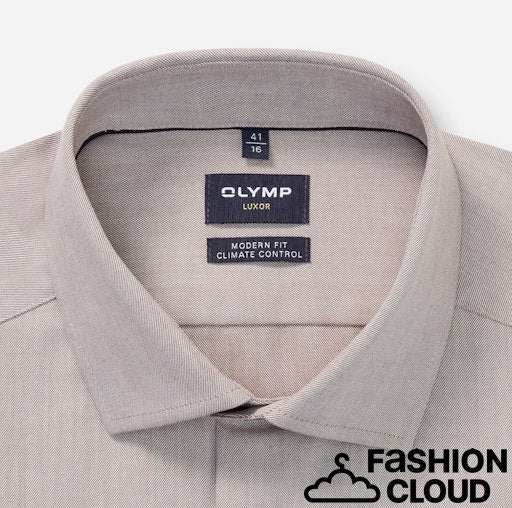 Hemden lange mouw bruin OLYMP