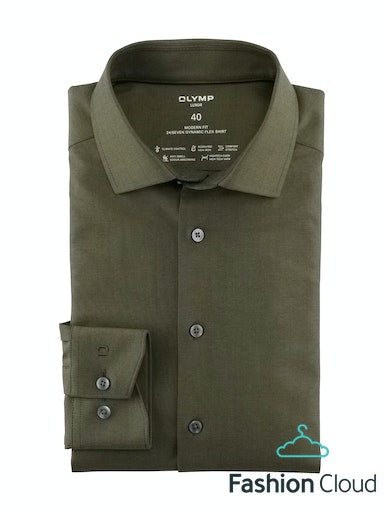 Hemden lange mouw groen OLYMP
