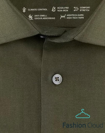 Hemden lange mouw groen OLYMP