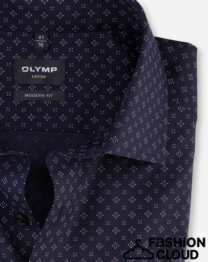 Hemden lange mouw navy OLYMP