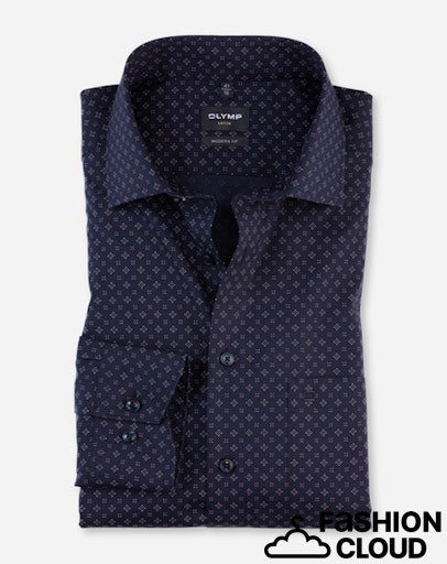 Hemden lange mouw navy OLYMP