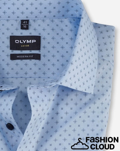 Hemden lange mouw blauw OLYMP