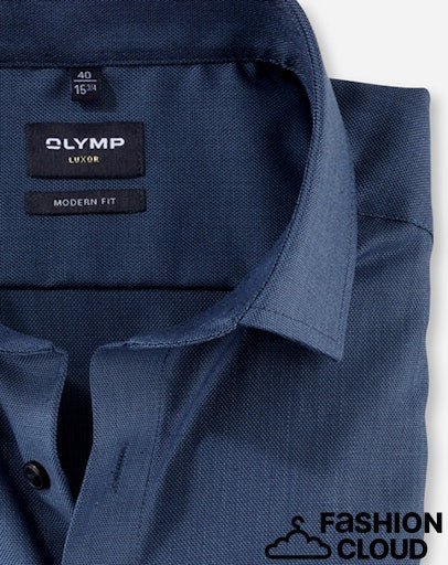 Hemden lange mouw blauw OLYMP